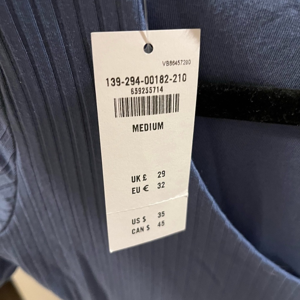 Blue Ribbed Women's Top - Picture 3 of 3